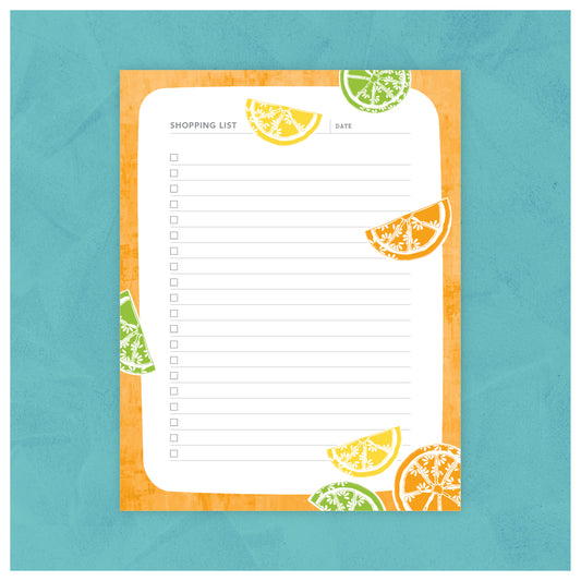 Citrus Bloom Shopping List Notepad
