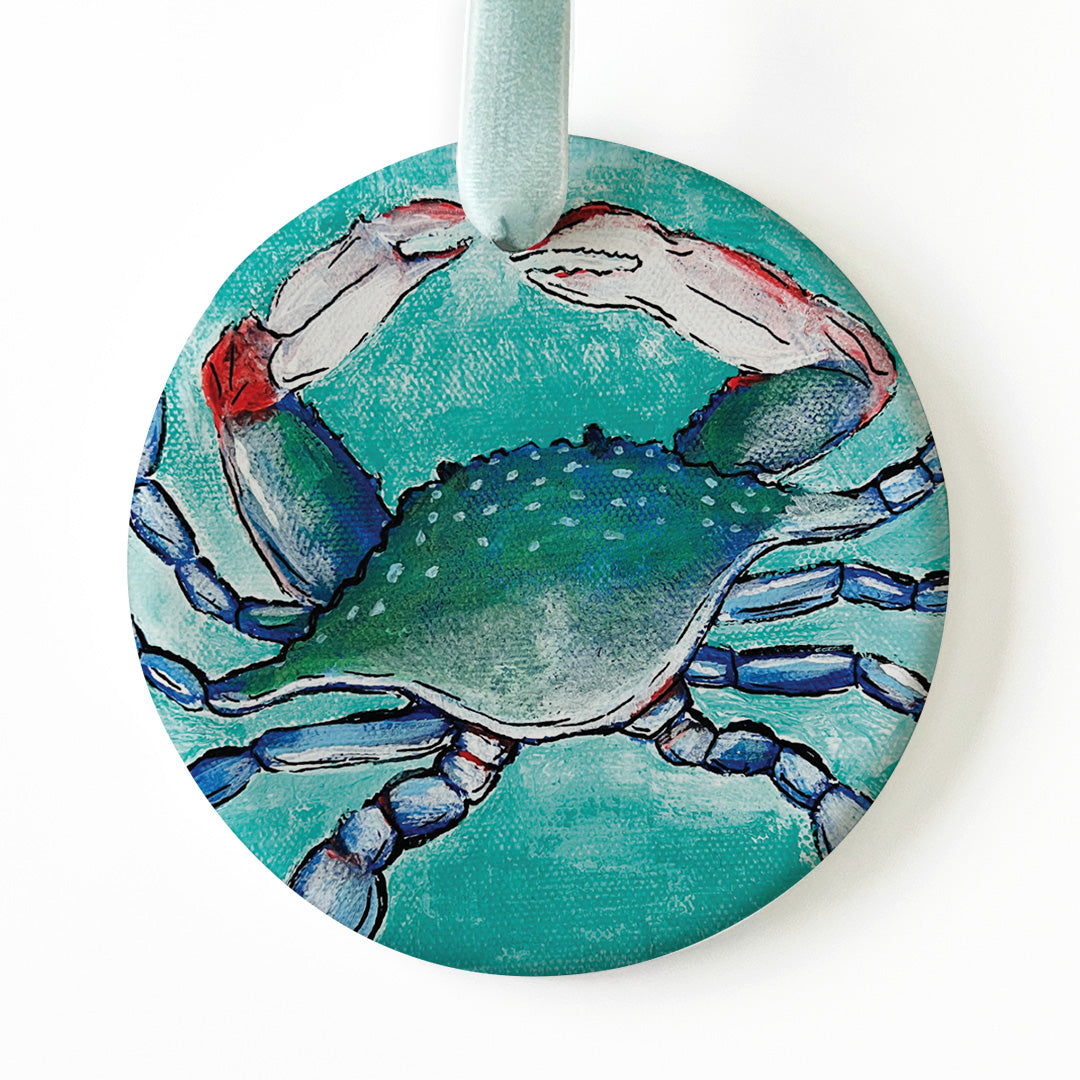 Blue Crab Ceramic Ornament