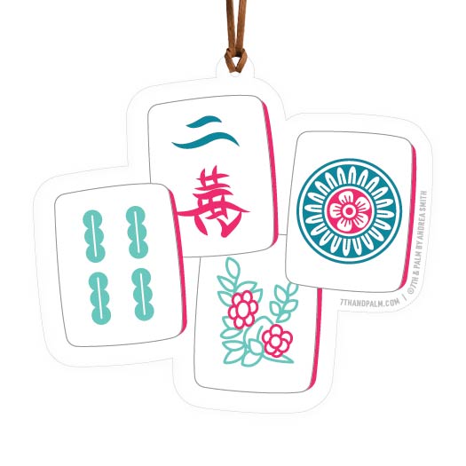 Mahjong Tiles Acrylic Ornament with Gift Box