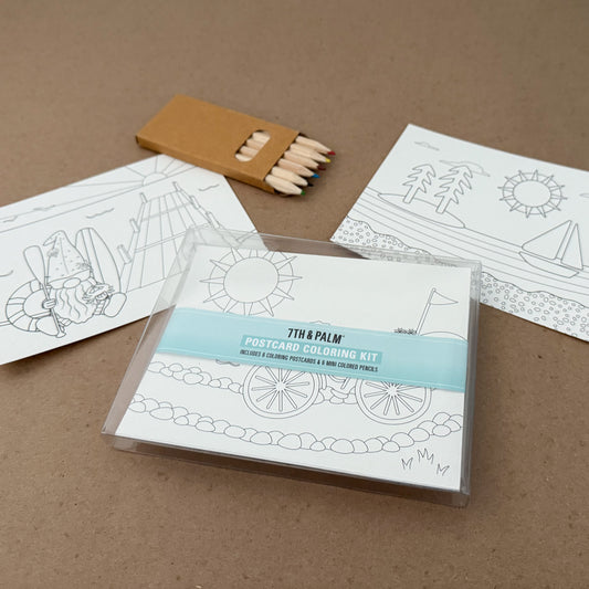 Lake Life Coloring Postcard Art Kit