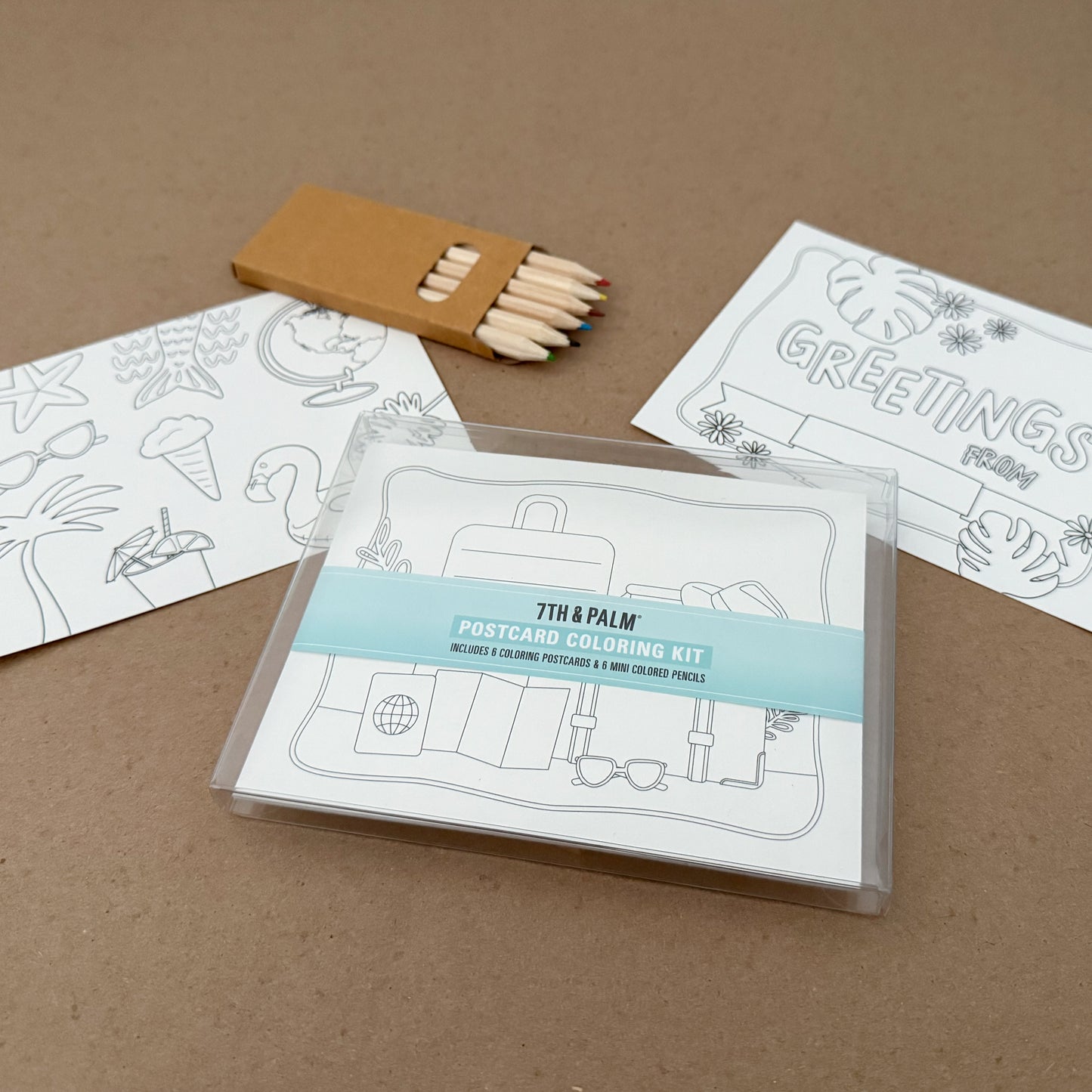 Travel Coloring Postcard Art Kit