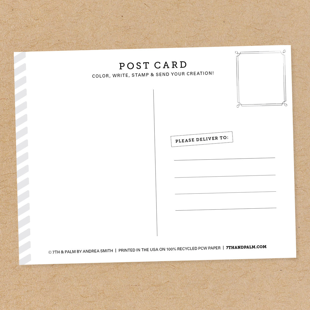 Vacay Vibes Coloring Postcard Art Kit