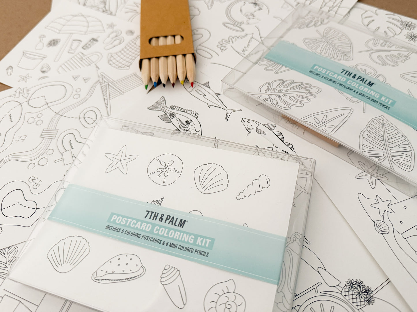 Vacay Vibes Coloring Postcard Art Kit