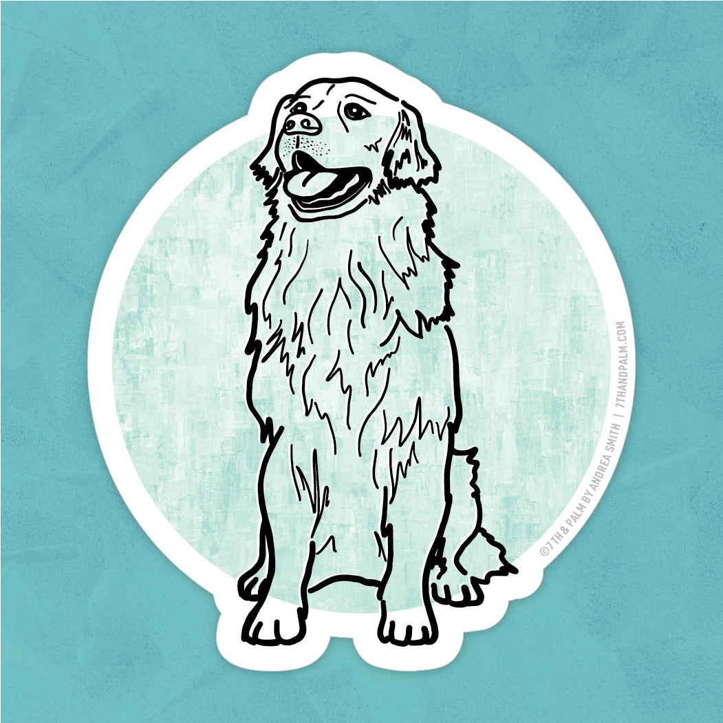 Golden Bc Sticker Golden Retriever Vinyl Sticker | 7th & Palm by Andrea Smith