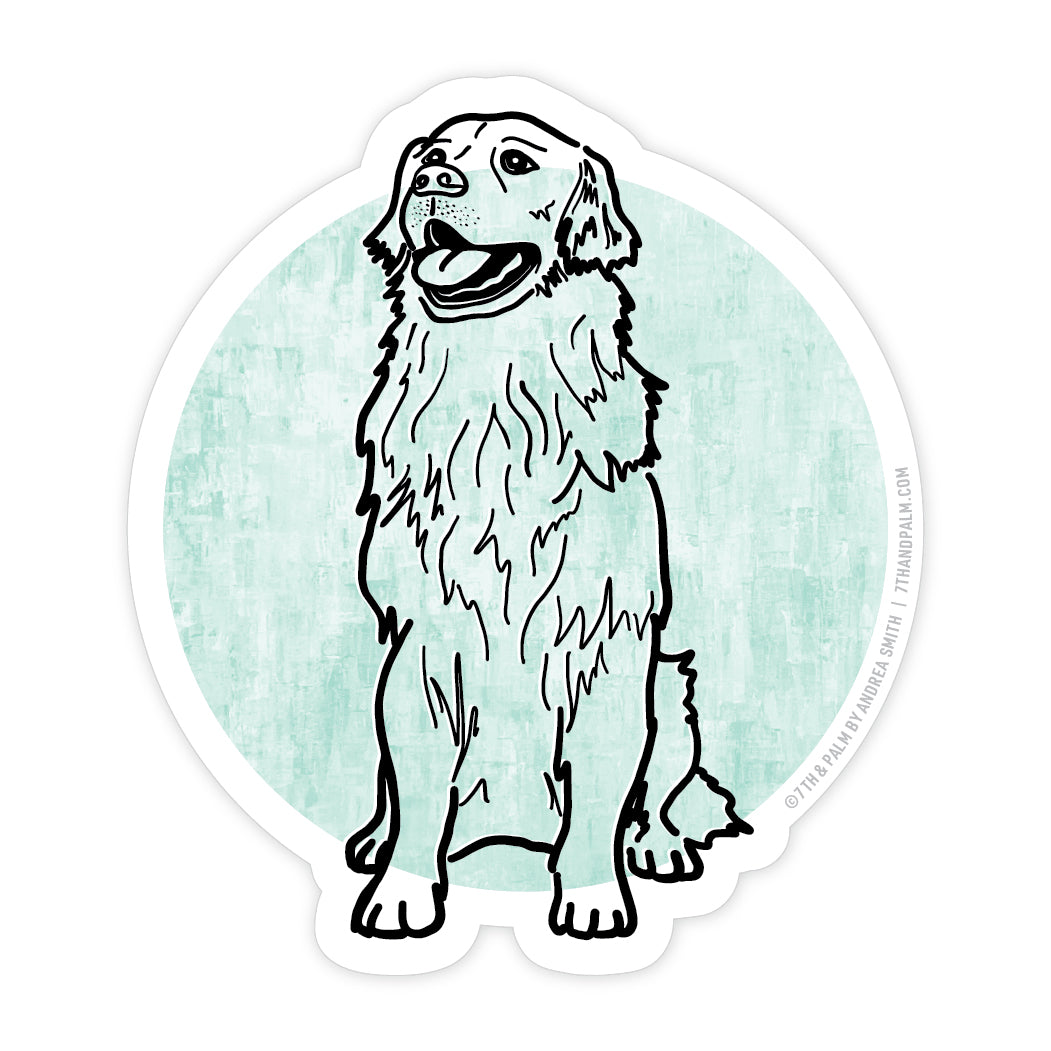 Golden Ririverer Sticker Golden Retriever Vinyl Sticker | 7th & Palm by Andrea Smith