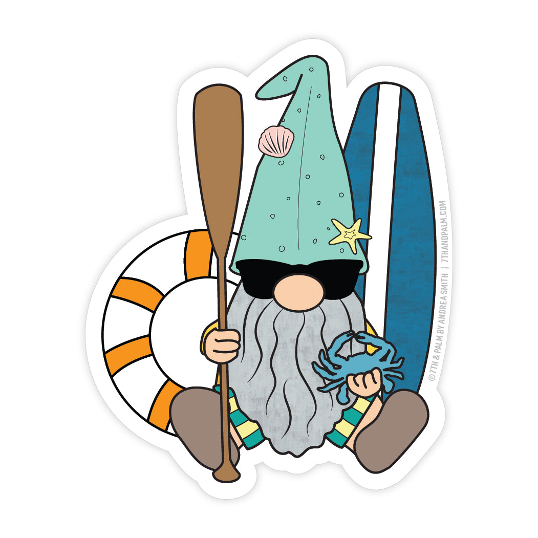 Coastal Gnome Vinyl Sticker