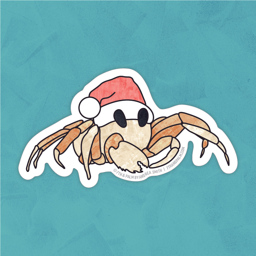 Santa Ghost Crab Vinyl Sticker