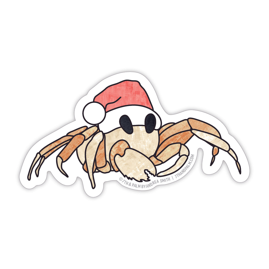 Santa Ghost Crab Vinyl Sticker