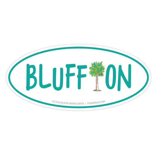 Bluffton Palm Tree Decal / Bumper Sticker