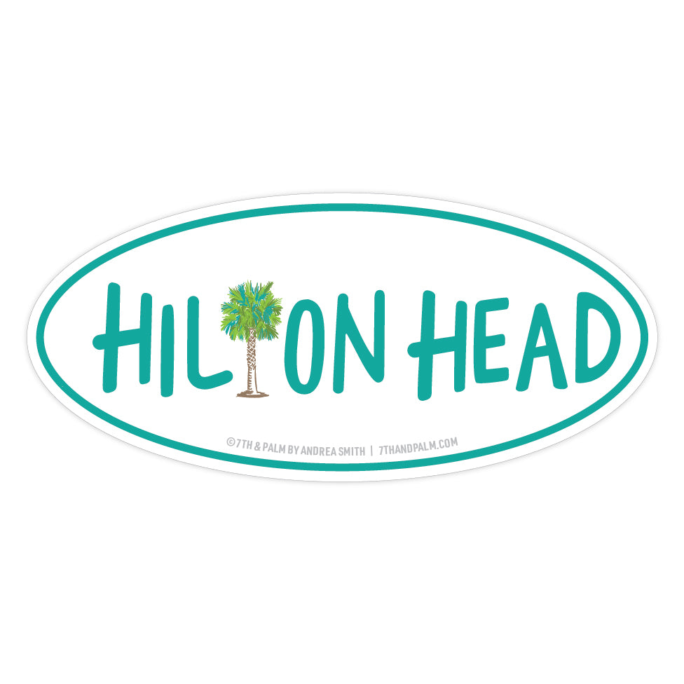 Hilton Head Palm Tree Decal / Bumper Sticker