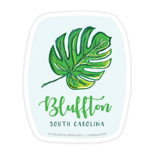 Bluffton Monstera Leaf Sticker