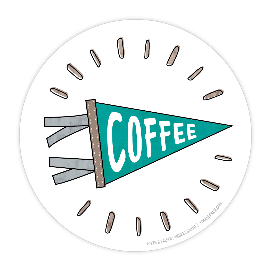Coffee Pennant Flag Sticker