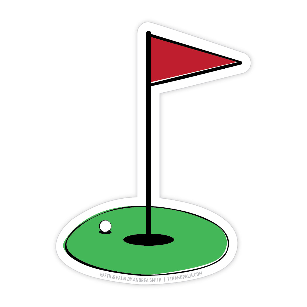 Golf Pin Flag Vinyl Sticker | 7th & Palm by Andrea Smith