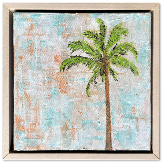 Sunrise Palm Acrylic Painting, 6x6"