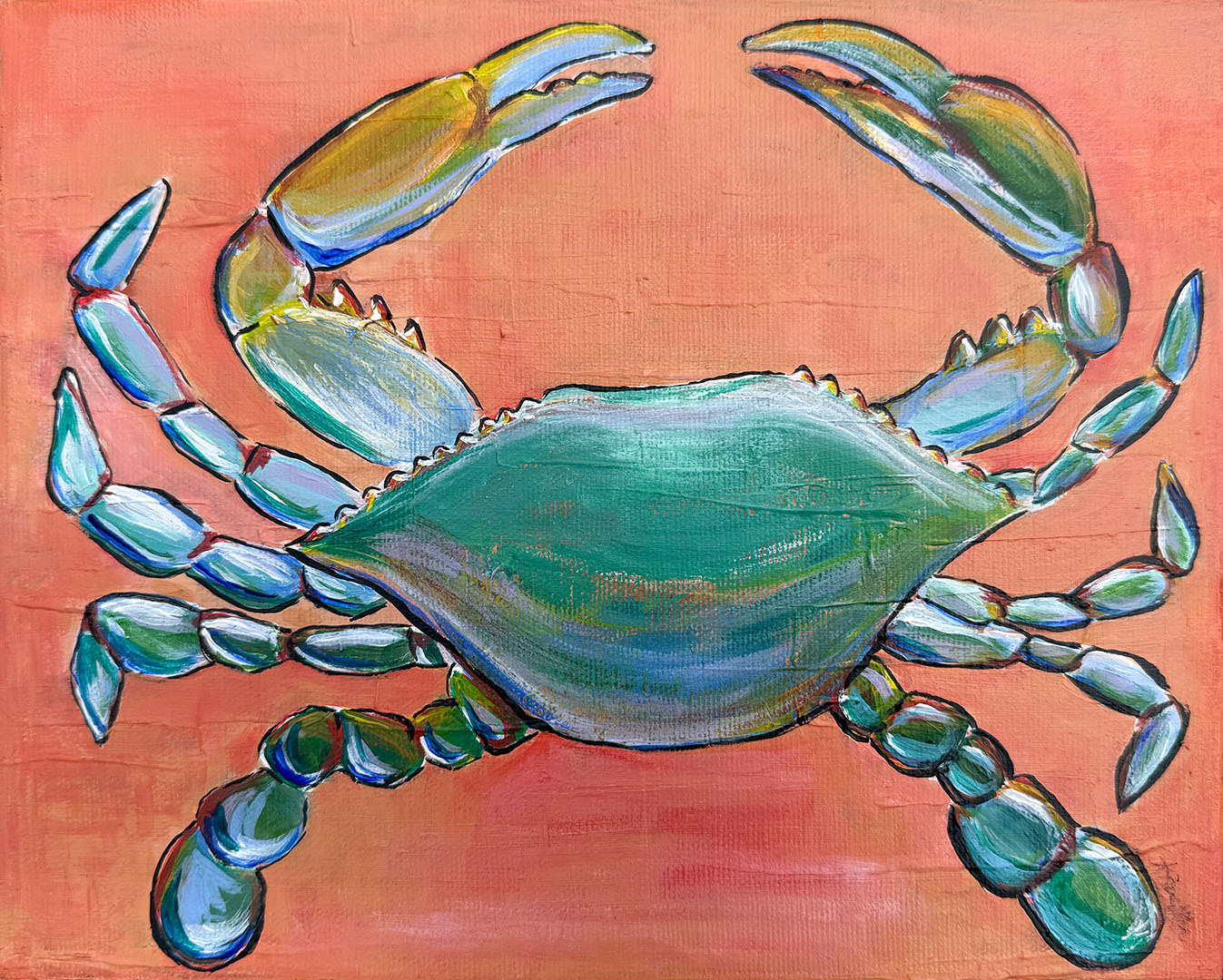 Orange Crab, 8" x 10"