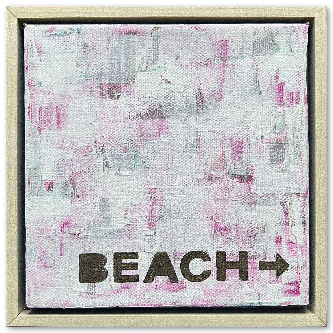 "To The Beach" Acrylic Painting, 6x6"