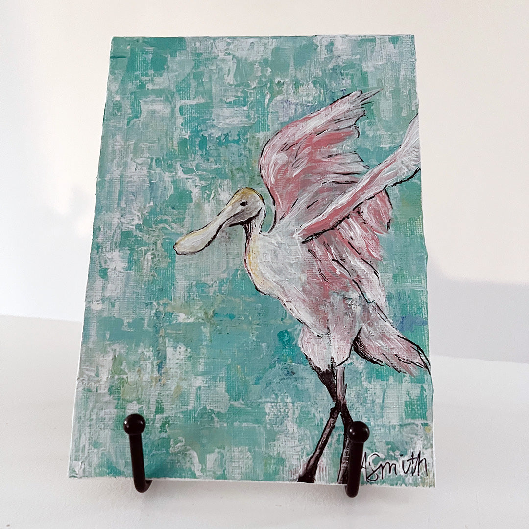 Roseate Spoonbill, 7x5"