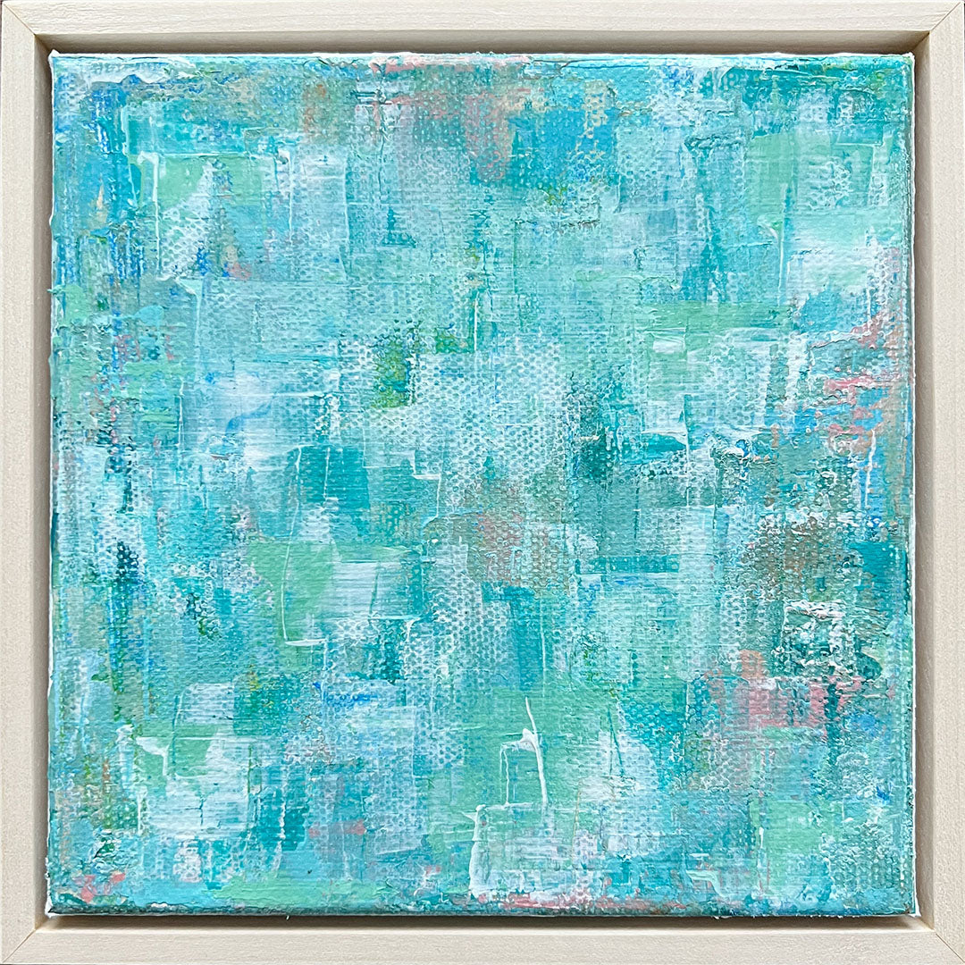 Sea Venture Abstract Acrylic Painting, 6x6"