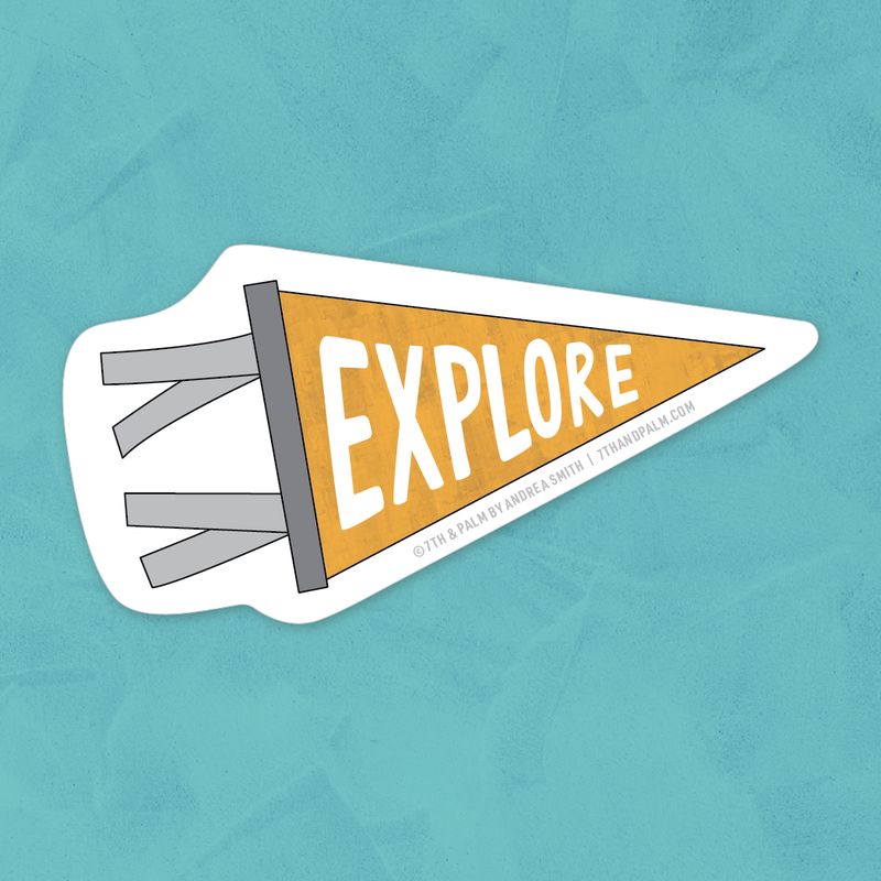 Explore Pennant Flag Sticker