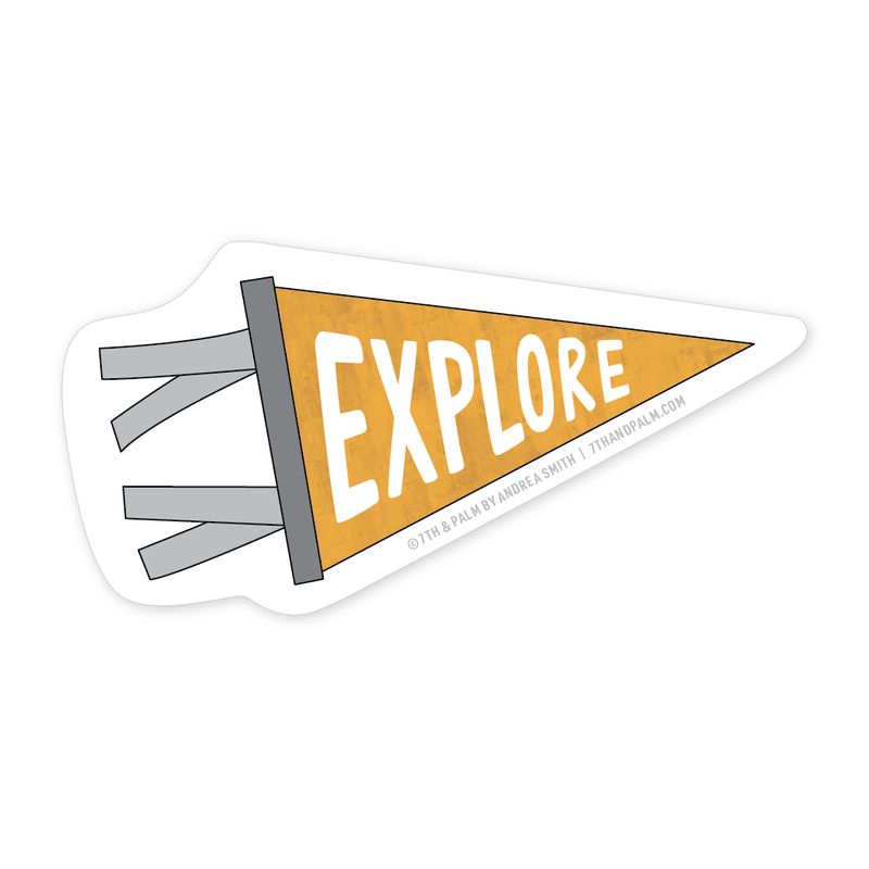 Explore Pennant Flag Sticker