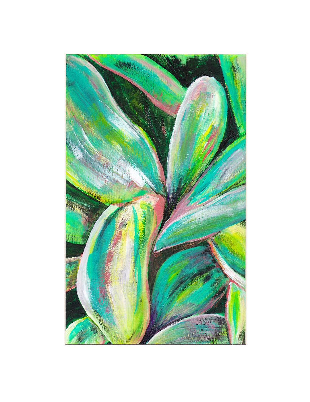 Palm Lily, 5x8" Acrylic Painting - Original Art by Andrea Smith