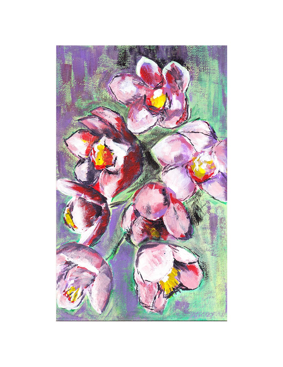 Orchid, 5x8" Acrylic Painting - Original Art by Andrea Smith