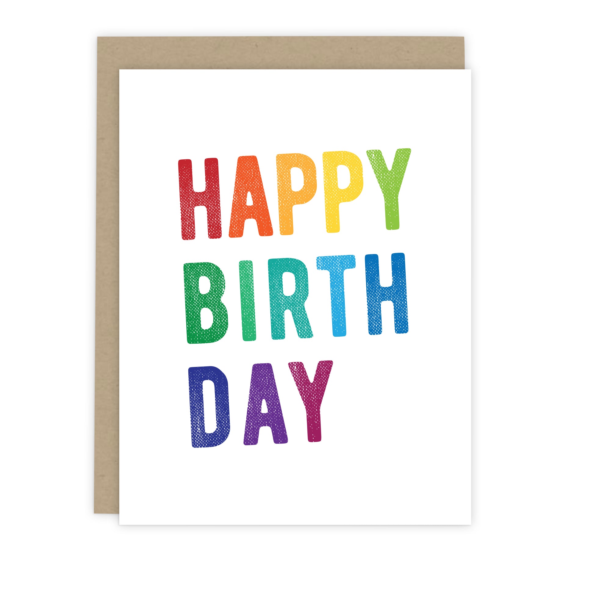 Rainbow Block Print Birthday Card | Greetings Cards & Stationery by 7th & Palm