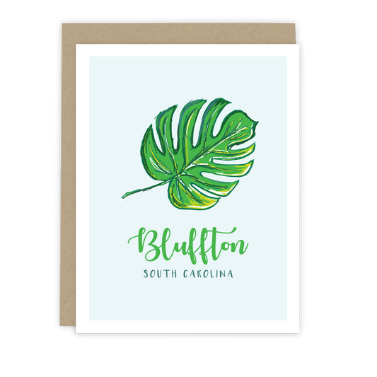 Bluffton Monstera Leaf Card