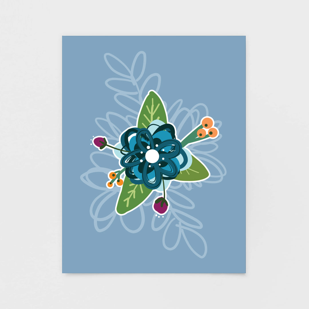 Blue Floral Note Card | Luxe Stationery & Greeting Cards by 7th & Palm
