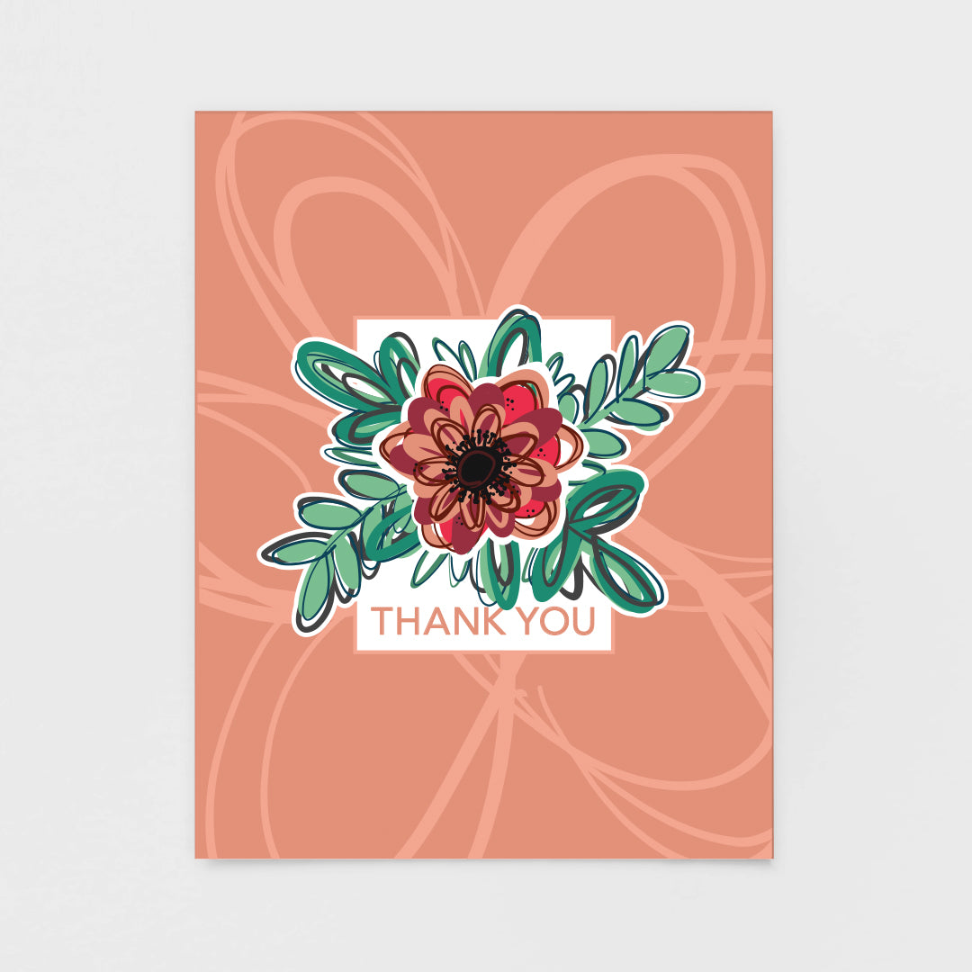 Blush Pink Floral Thank You Note Card | Luxe Stationery & Greeting Cards by 7th & Palm
