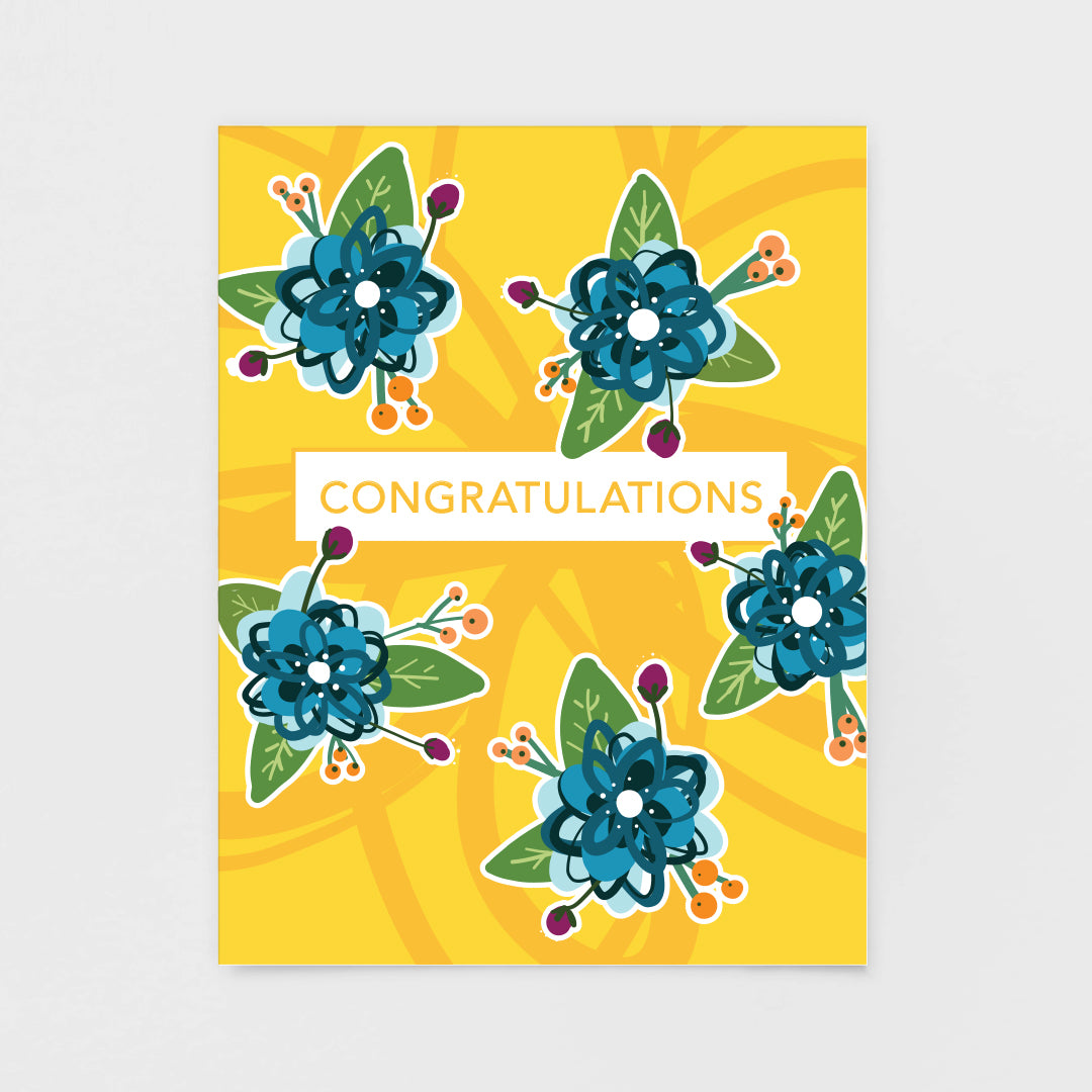 Yellow Floral Congratulations Note Card | Luxe Stationery & Greeting Cards by 7th & Palm