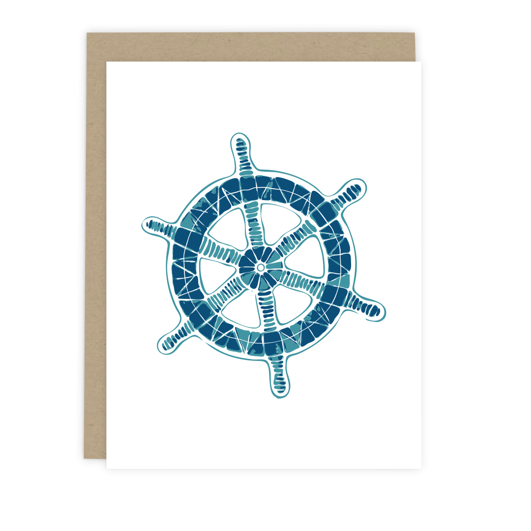 Boat Wheel Note Card