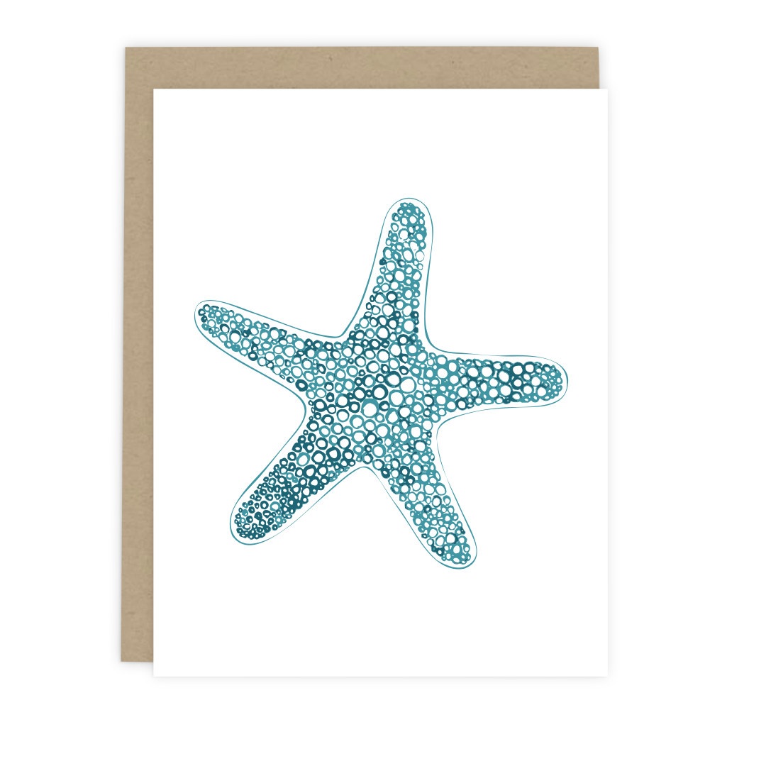 Starfish Note Card from 7th & Palm - Coastal Stationery