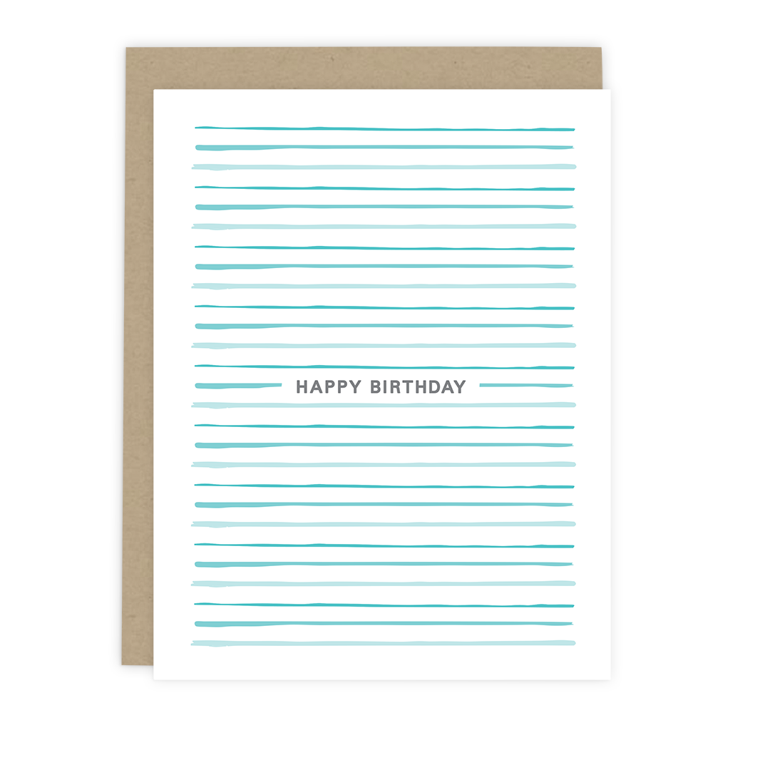 Cabana Stripe Birthday Card