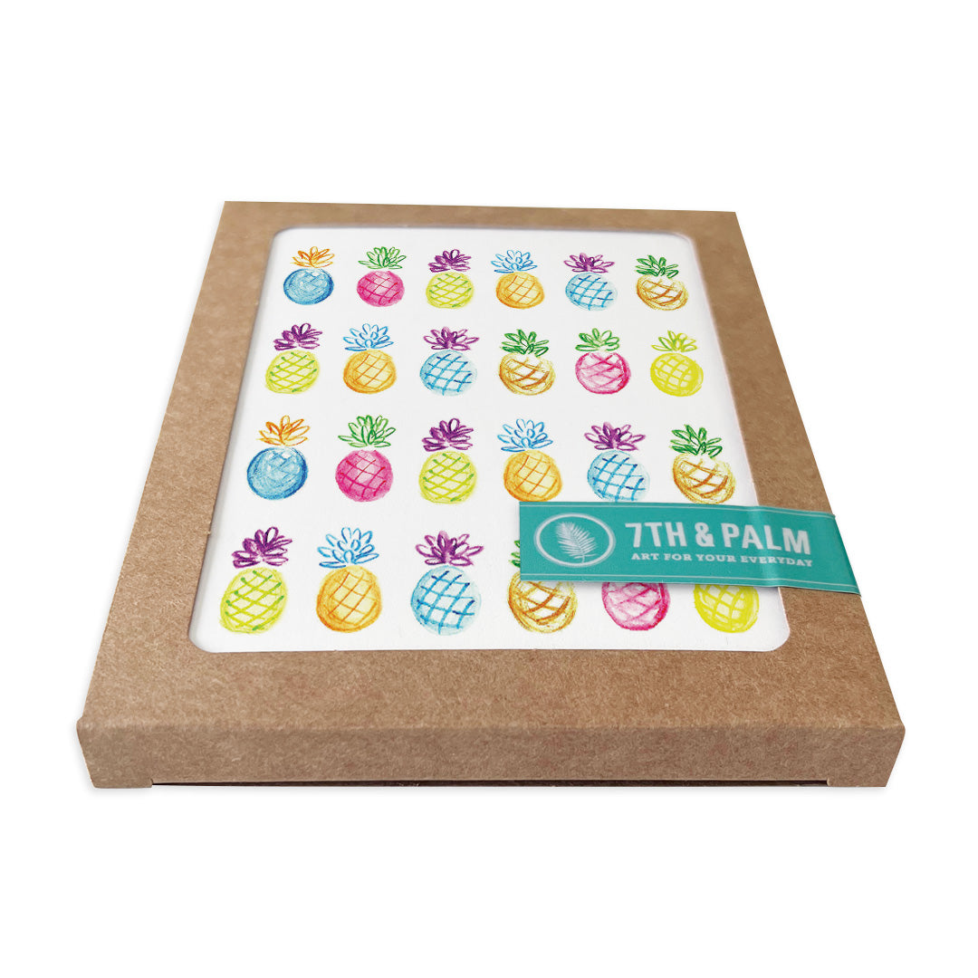 Multi-Colored Pineapple Cards: Boxed Set