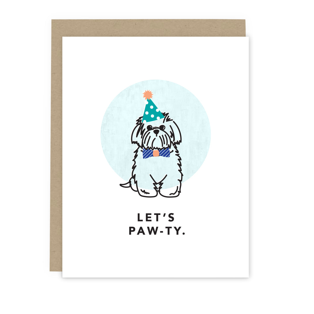 Let's Paw-ty Birthday Card - Pet Lover Greeting Card