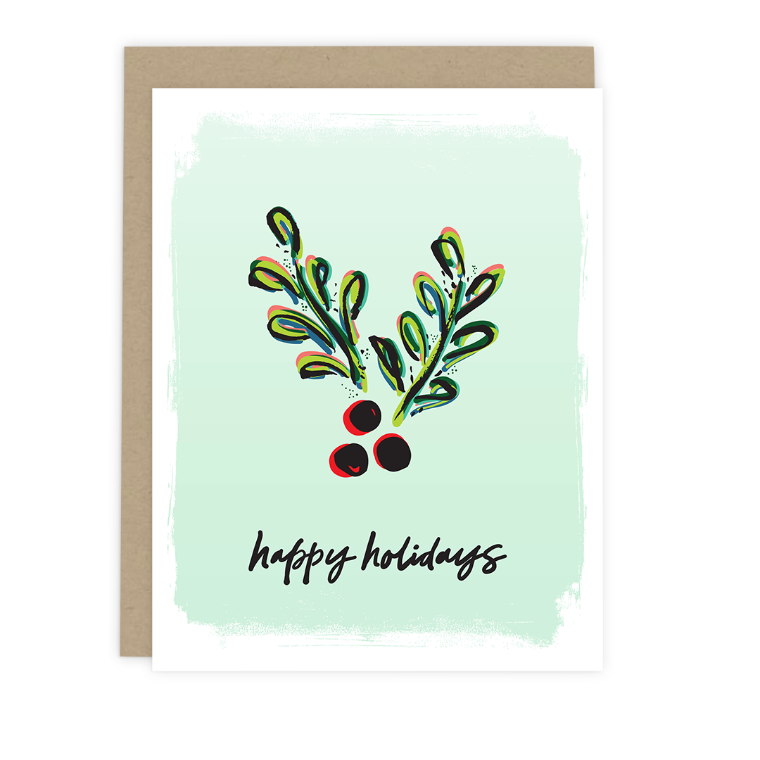 Berry Happy Holidays Card | Holiday Greeting Cards by 7th & Palm