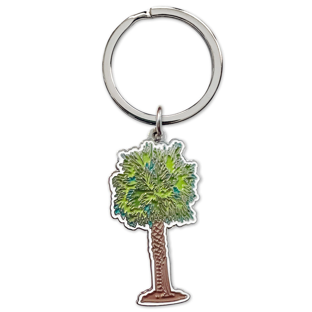 Palm Tree Enamel Keychain