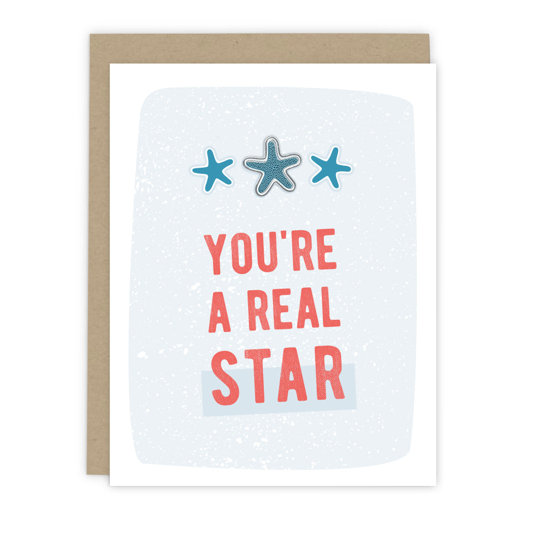 "You're A Real Star" Sea Star Enamel Pin & Card