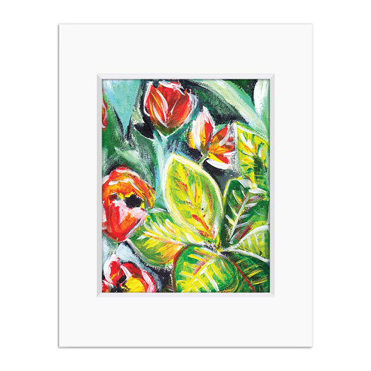 Tulips & Crotons Art Print, 8x10