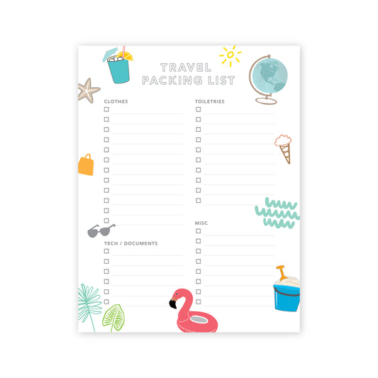 Travel Packing List Notepad