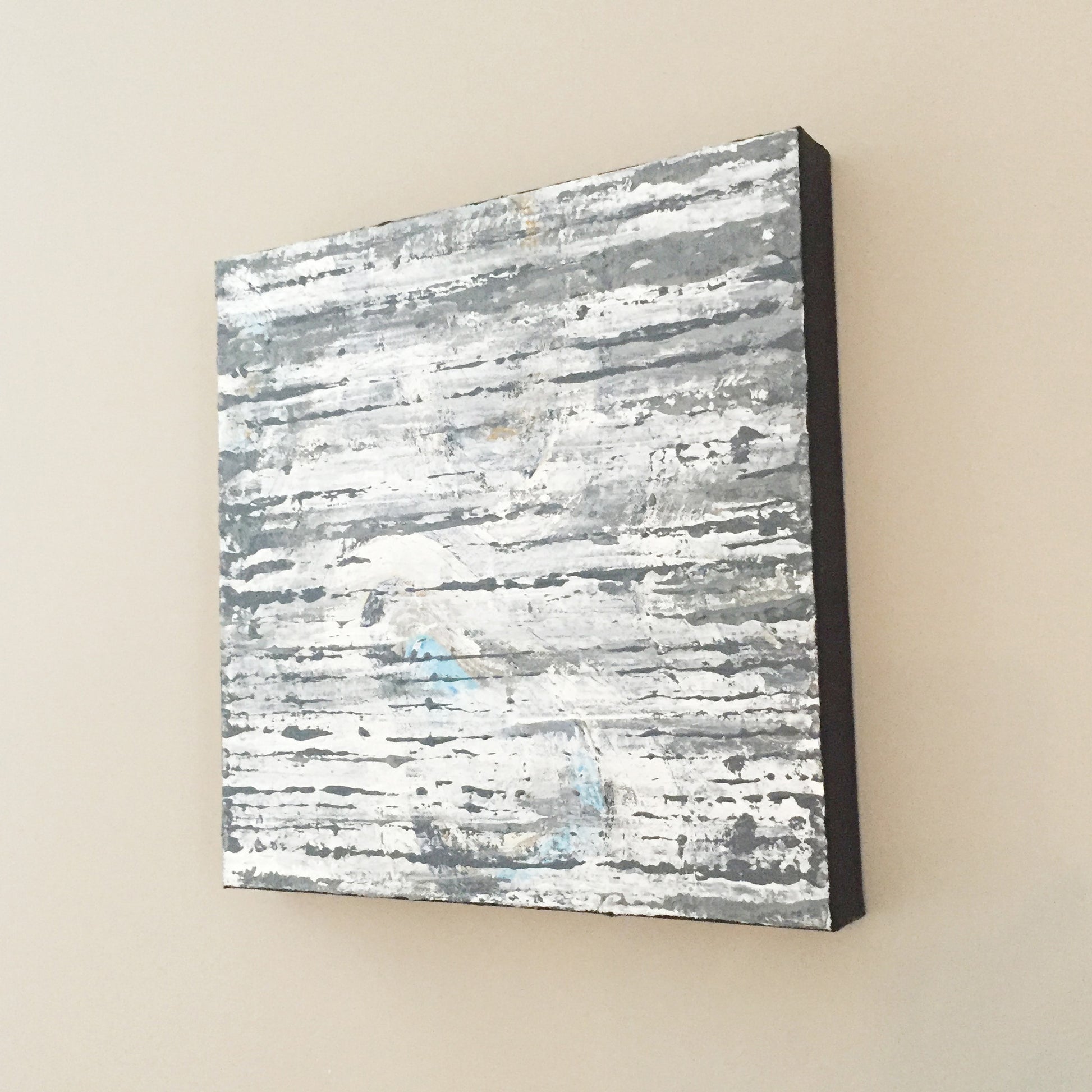 Oyster Slate 12x12 Abstract Acrylic Painting by Andrea Smith