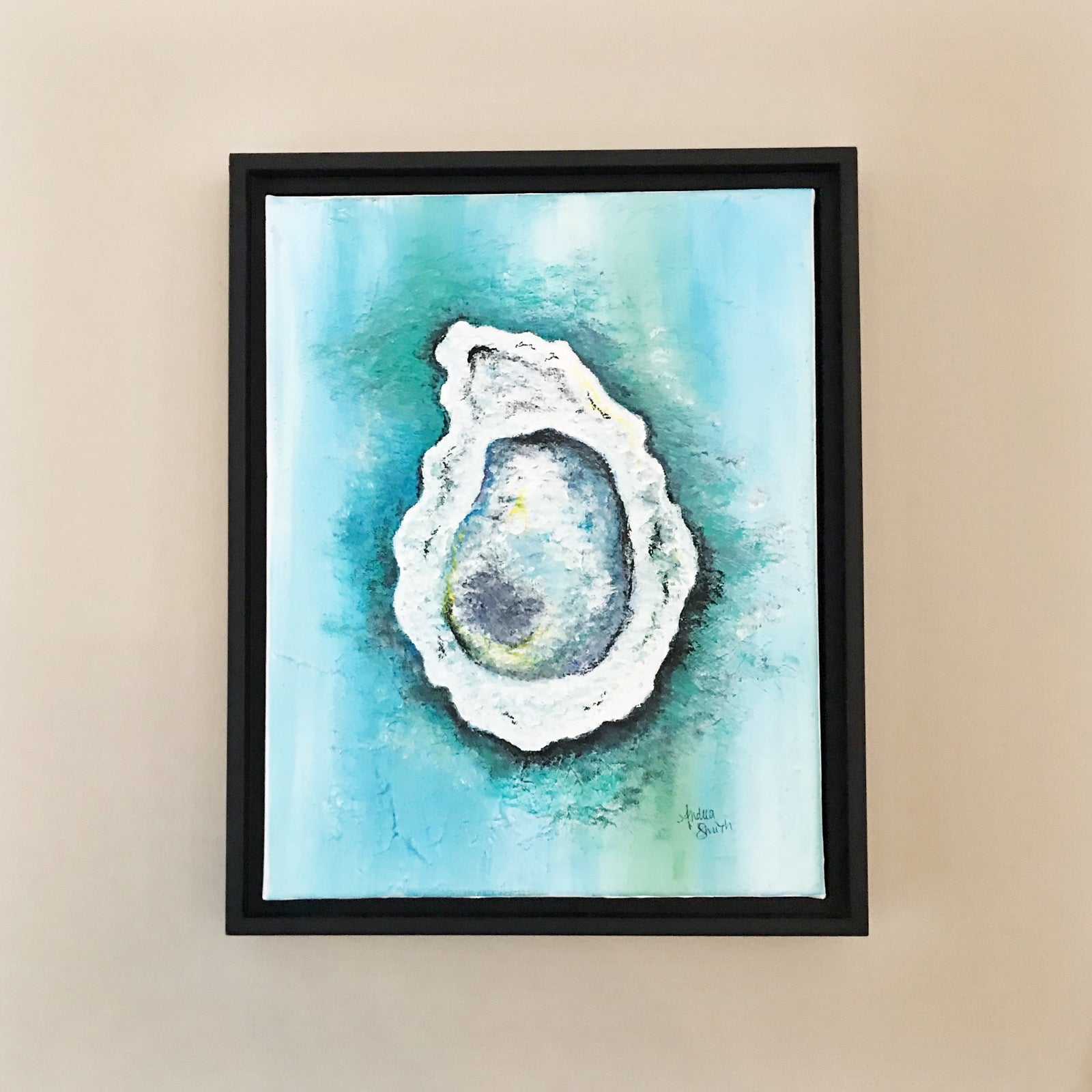 Blue Oyster, Mixed Media Painting by Andrea Smith