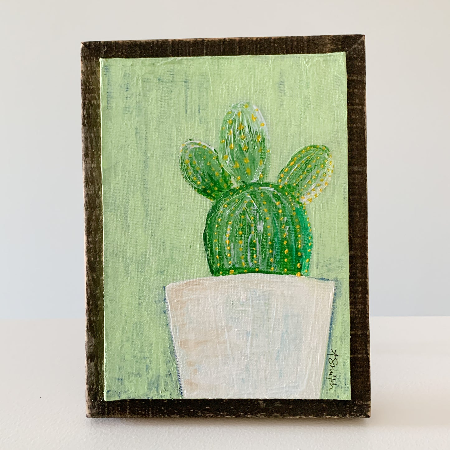 Cactus Duo Acrylic Paintings, 5x7"