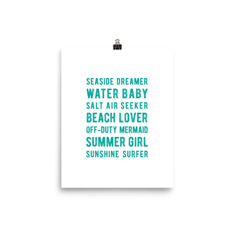 Beach Lover Art Print